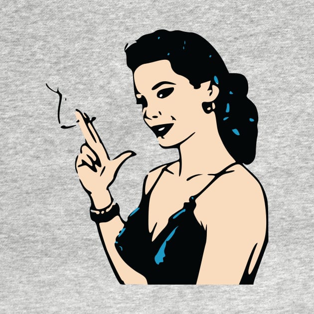 retro cartoon of woman smoking by brighter bolder louder